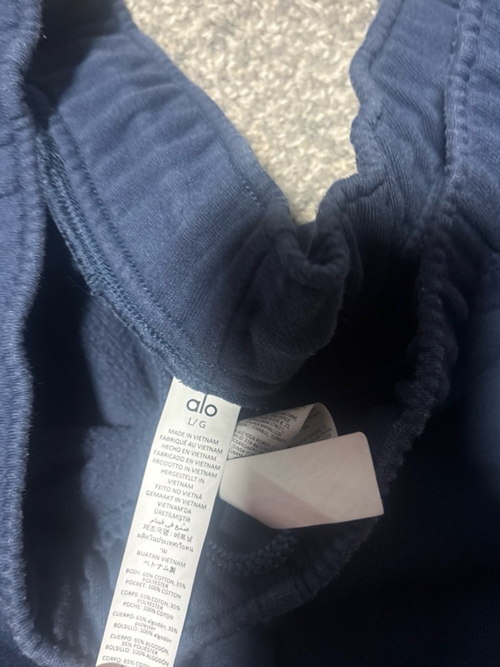 ALO Yoga Zip-Up Hoodie in Deep Navy